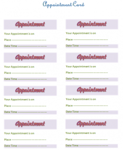 Appointment Card Template