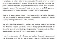 Letter Of Recommendation For Graduate School