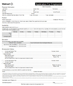 Fill out job application for wal- mart in little rock