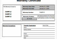 Warranty Certificate Template