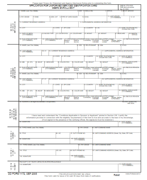 DD Form 1172 