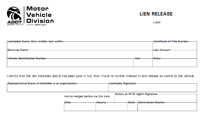 Lien Release Form