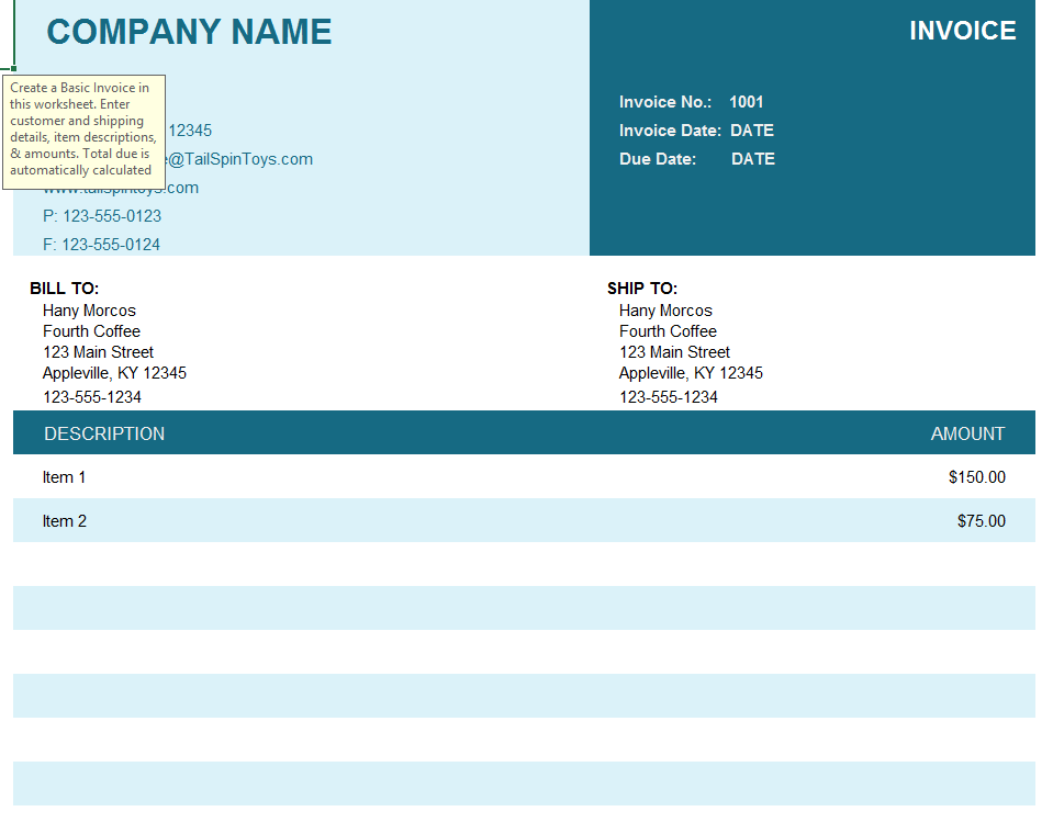 Office Invoice Template