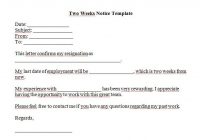 Two Weeks Notice Letter