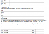 Boat Bill Of Sale Form