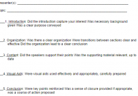 Presentation Evaluation Form Templates